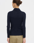 Sugarman Long Sleeved Knit Polo, Navy