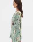 Printed Oversized Sweater, Turquoise Floral