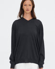 Mexico Ymer - V-neck Xtrafine Merino Wool Sweater, Charcoal Melange