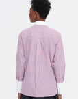 Saville Shirt, Lilac Stripe