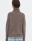 Nora2 - Oversized High Collar Sweater, Chestnut