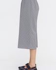 Tech Gingham Slip Skirt, Black & White Gingham