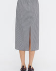 Tech Gingham Slip Skirt, Black & White Gingham
