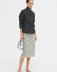 Crayon Skirt, Green Flower Bomb