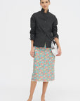 Crayon Skirt, Green Flower Bomb