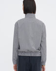 Tech Gingham Track Jacket, Black & White Gingham
