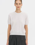 Pearl Cashmere Short Sleeved Crewneck, Kaimak