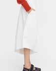 Nylon Asymmetrical Balloon Skirt, White