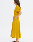 Long Aki Wave Dress, Marigold