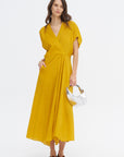 Long Aki Wave Dress, Marigold