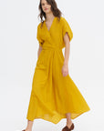 Long Aki Wave Dress, Marigold