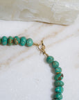 Beaded Necklace, Blue-Green Turquoise