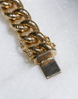 Weathered Curb Chain Bracelet, Yellow Gold