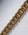 Weathered Curb Chain Bracelet, Yellow Gold