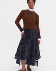 Pleated Long Skirt, Floral