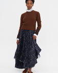 Pleated Long Skirt, Floral