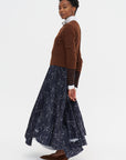 Pleated Long Skirt, Floral