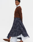 Pleated Long Skirt, Floral
