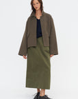 Strigel Pose - Satin Skirt, Laurel