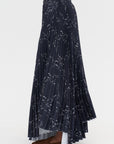 Pleated Long Skirt, Floral