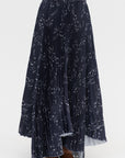 Pleated Long Skirt, Floral