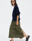 Strigel Pose - Satin Skirt, Laurel