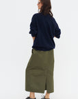 Strigel Pose - Satin Skirt, Laurel