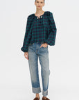Grand Bazaar Mini Top, Navy Tartan
