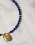 Lapis Beads, Yellow Gold