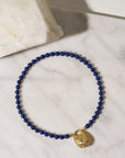 Lapis Beads, Yellow Gold
