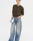 Sea Shell Cashmere Cardigan, Chestnut