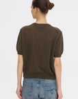 Pearl Cashmere Short Sleeved Crewneck, Chestnut