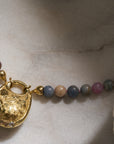 Sapphire Beads, Yellow Gold