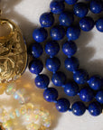Lapis Beads, Yellow Gold