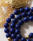 Lapis Beads, Yellow Gold