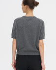 Pearl Cashmere Short Sleeved Crewneck, Gris