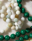 Jade Beads, Yellow Gold