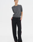 Pearl Cashmere Short Sleeved Crewneck, Gris
