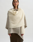 Block Wrap Mantle, White & Grey