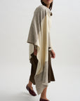 Block Wrap Mantle, White & Grey