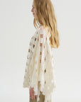 Handwoven Grid Poncho, White