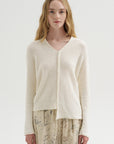 Boucle V Neck, White