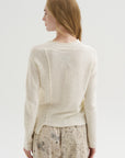Boucle V Neck, White