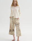 Boucle V Neck, White