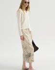 Boucle V Neck, White