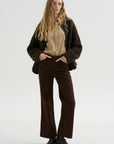 Flared Five-Pocket Pants, Ristretto