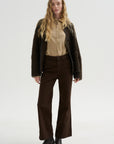 Flared Five-Pocket Pants, Ristretto