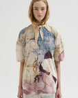 Short Sleeve Shirt With Foulard, Multicolor