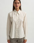 Pointed Collar Shirt, Light Cream