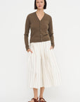 V-Neck Buttoned Cardigan, Mushroom